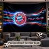 Wall Hanging Tapestry Custom NameBayern Munich Pattern Personalized Printed Fabric Wall Decor