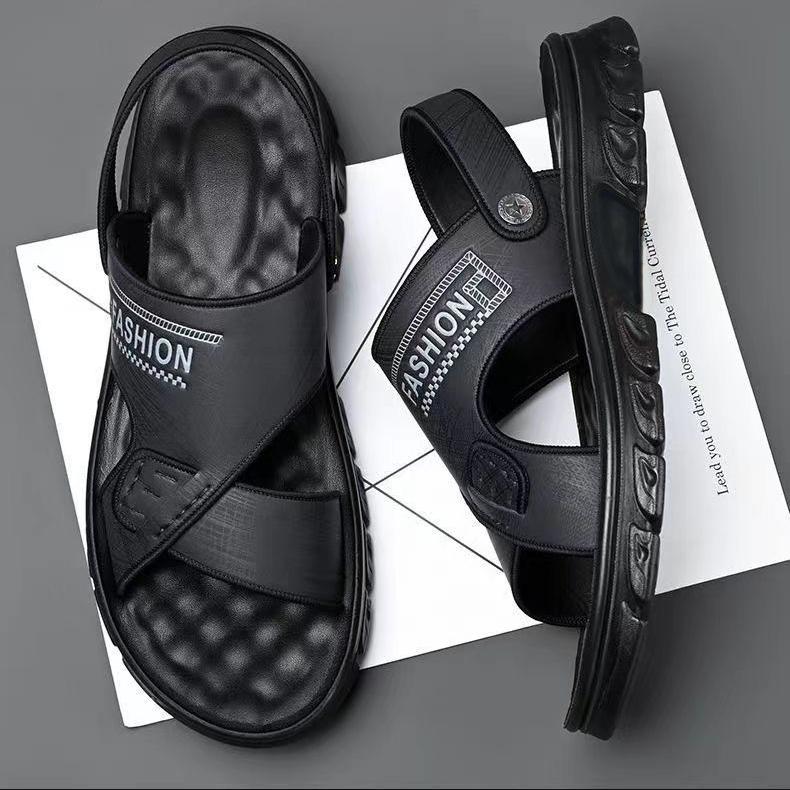 Sandalias de hombre con suela gruesa para playa en verano, zapatillas modernas y frescas para hombre.