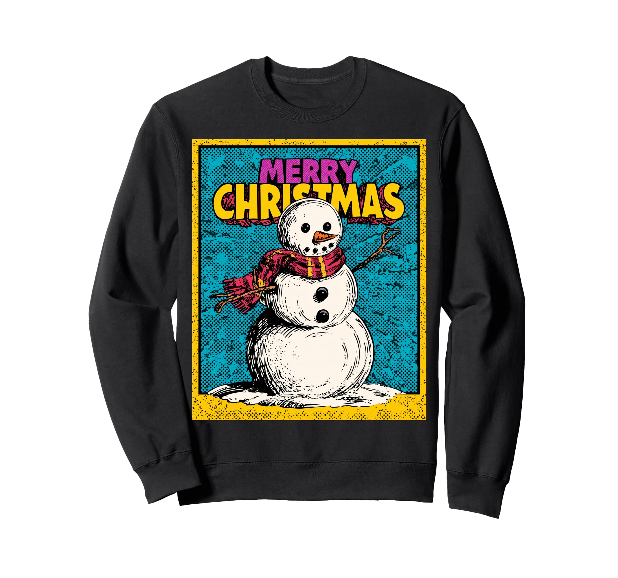 

Snowman Pop Art Merry Christmas Christmas Motif Sweatshirt чёрный