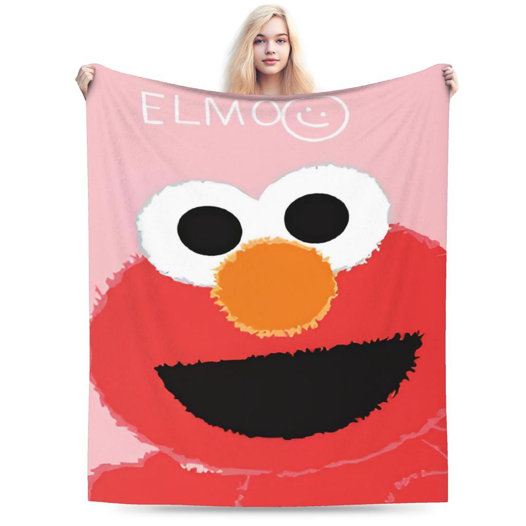 Red Dancing Elmo Pattern Sesame Street Wool Blankets  Novelty Throw Blankets for  Sofa Bedding Lounge 125*100cm Bedspread