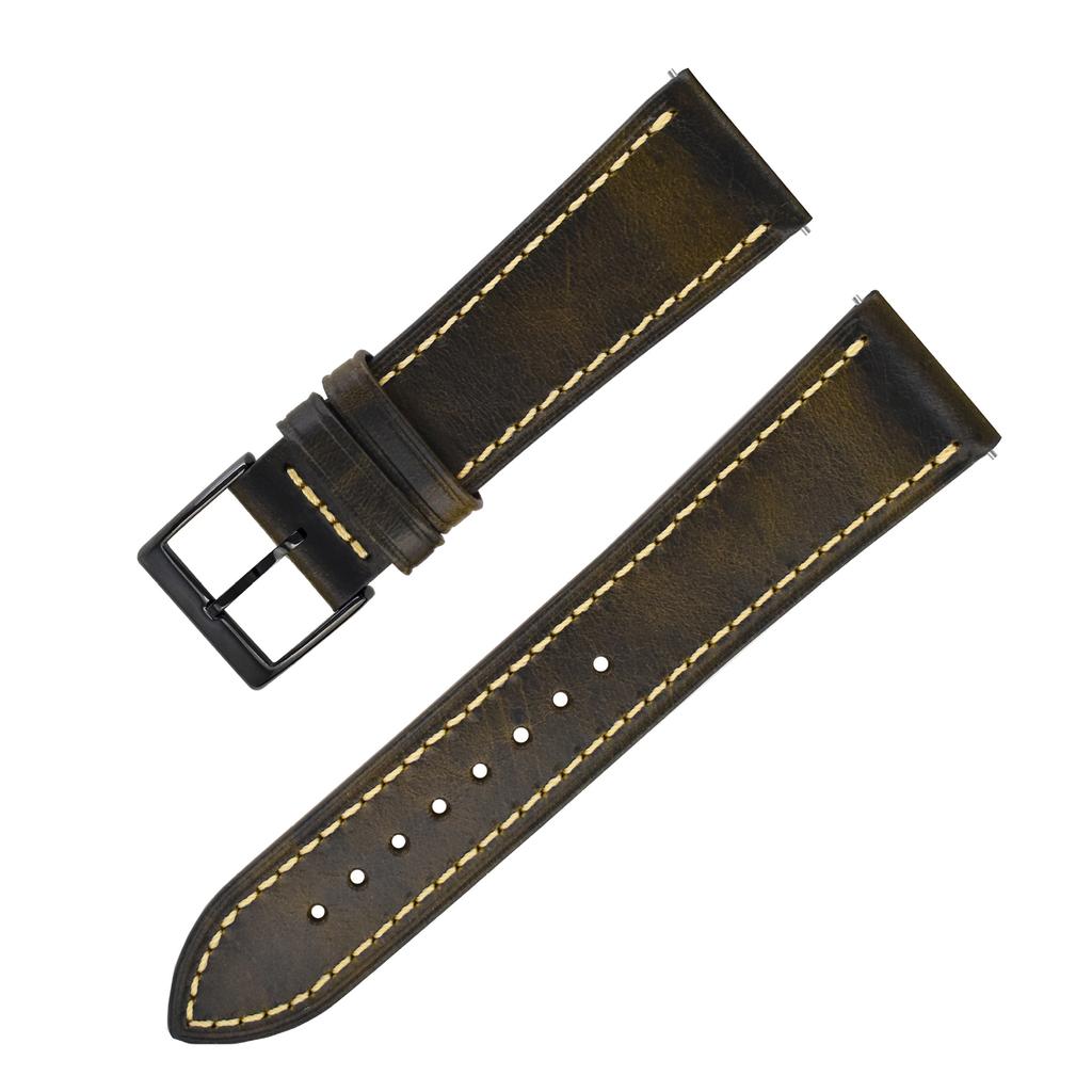 Applicable To Samsung Gears3Ticwatch Huami Watch Moto360 Thin Real Cowhide Watch Quick Release Strap