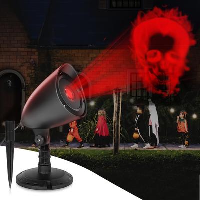 Halloween Projector Lights, Halloween Decorations Red Skull Projector LED Lights, Waterproof Holiday Decoration For Party Landscape Halloween Lights