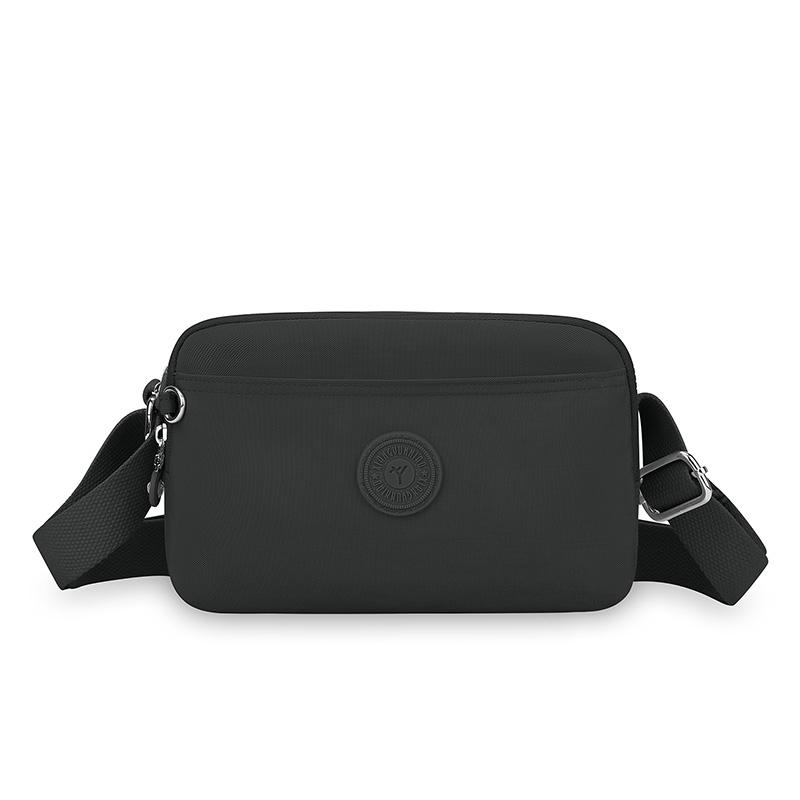 Nylonová crossbody taška s více kapsami, dámská lehká malá taška přes rameno