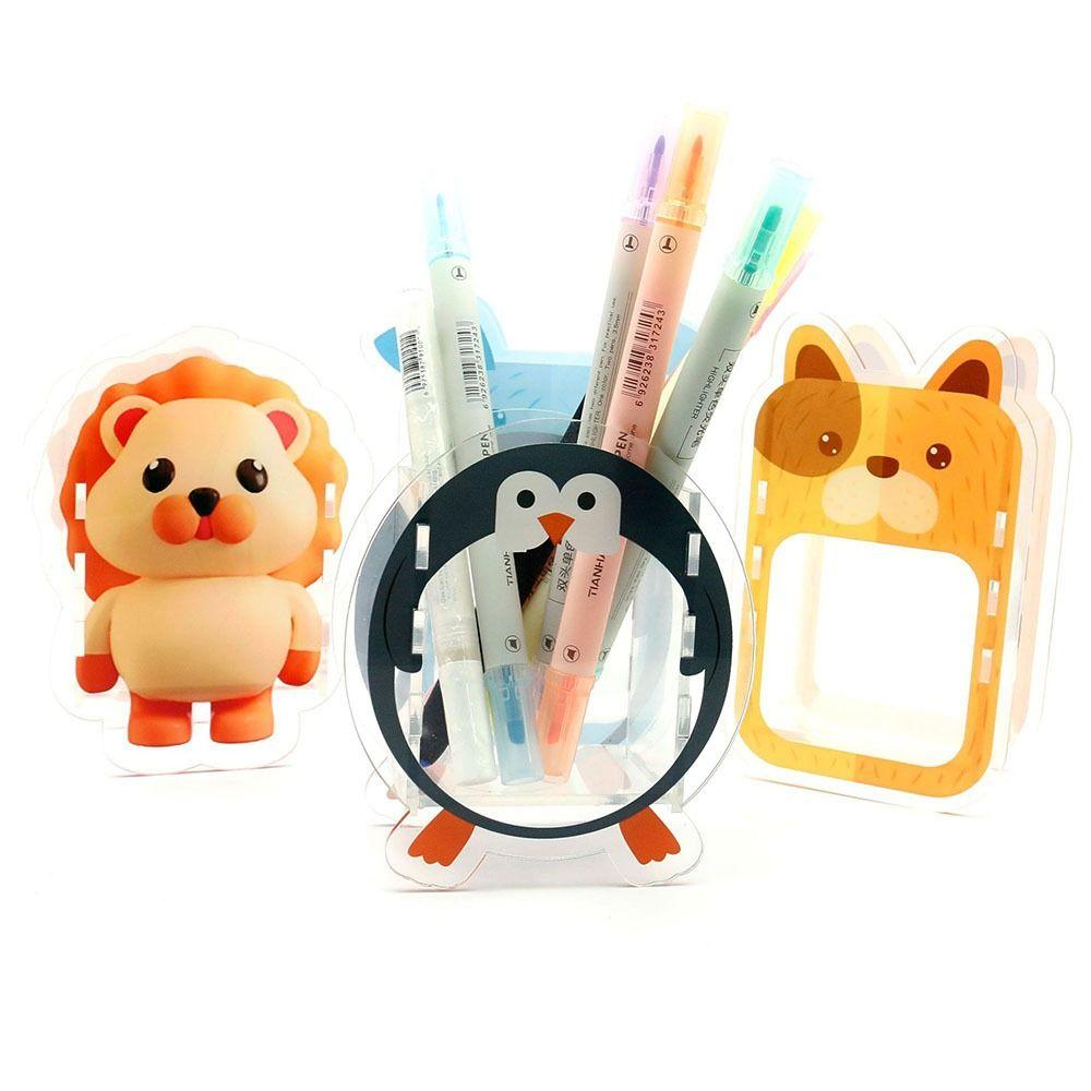 

Cute Pen Holder Transparent Acrylic Desktop Pencil Pot Pen Container Students