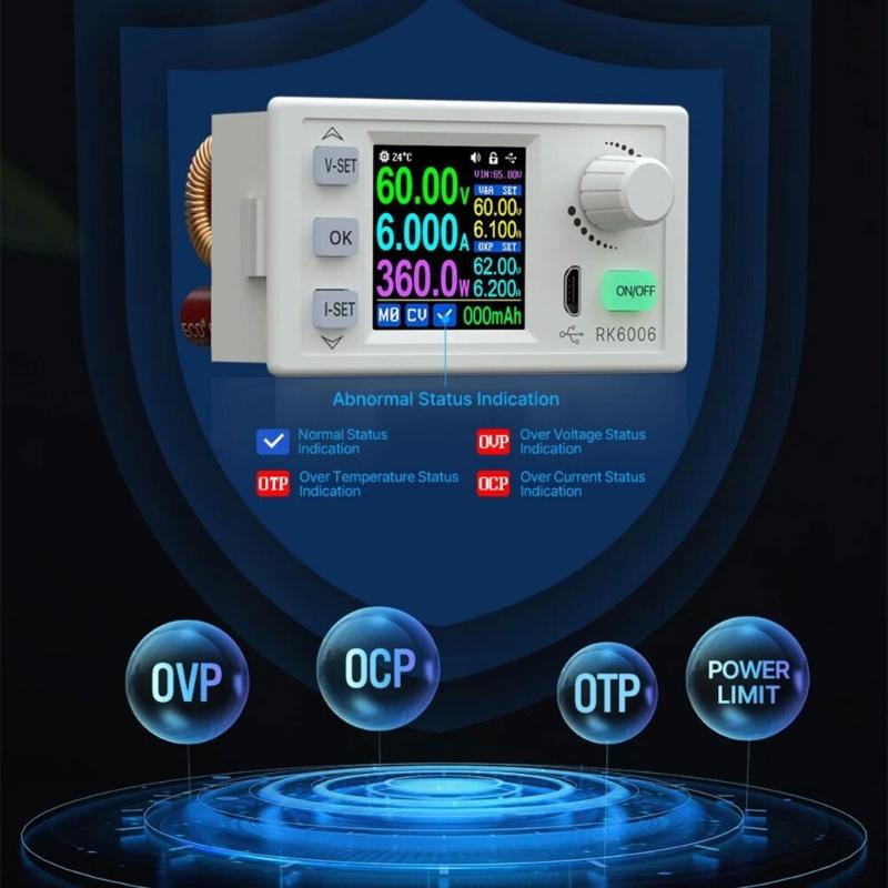 Digital Power Supply 0 60V 0 6.0A Adjustable Designs With USB Communication and Cooling Fan Systems High Performances