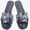 Fashion Denim Butterfly Decoration Flat Sandal Round Toe Open Toe Designer Slippers Summer Fashion Comfortable Big Size Beach Women Shoe