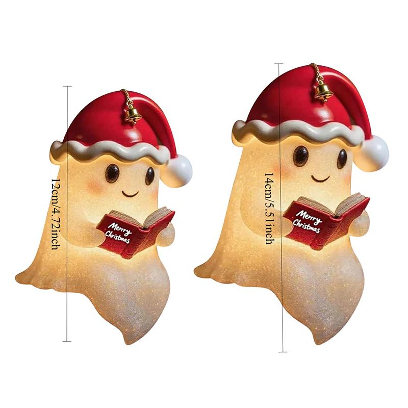 Christmas Ghost Reading Night Light Decor Cute LED Lamp Ghost-Themed Bathtub Lamp For Christmas Party.