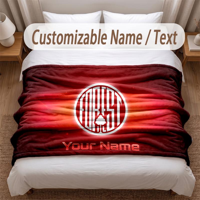 Nottingham Forest Printed Flannel Blanket Custom Name Text Soft Warm Throw For Bedroom Holiday Gift