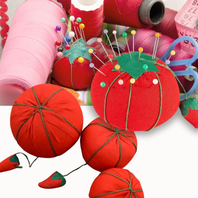 Tomatenförmiges Stecknadelkissen mit 4 cm Durchmesser, Tragbarer Nadelaufbewahrungshalter für Stickerei, Quilting und tägliche Nähprojekte