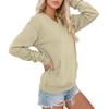 Women's V-Neck Long Sleeve Loose Fit Pullover Sweatshirt with Pocket