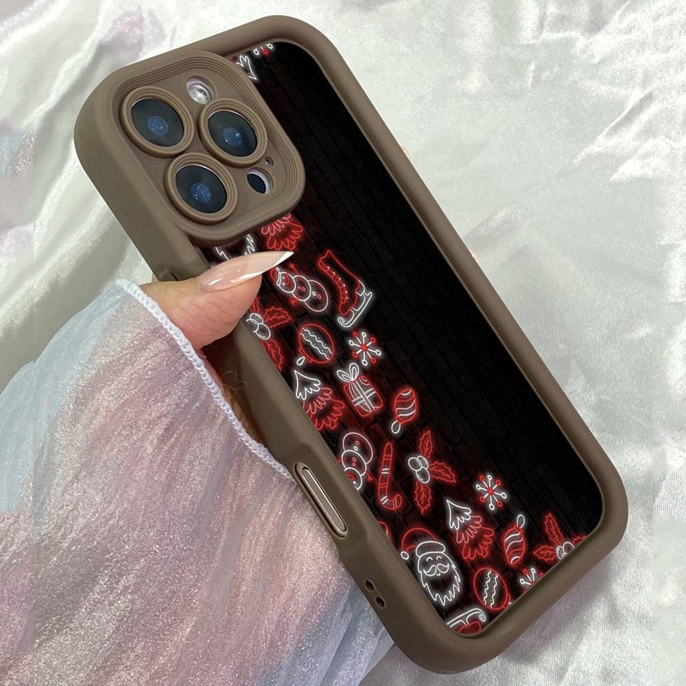 

JT58 Beautiful Christmas Ghost Aesthetic Phone for iPhone 17 Pro Max Samsung S26 S25 A17 A16 A07 Xiaomi 15T Redmi Note 14 Pro Plus Soft TPU Case Cover Redmi 15C 4G/5G(171.6) коричневий