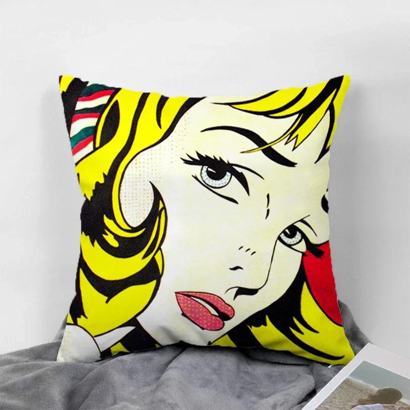 Pop Art Kissenbezüge für 45x45 Kissen Dekorative Sofakissenbezüge 60x60 Kissenbezug 40x40 Paarkissen Kissenbezüge 50x50