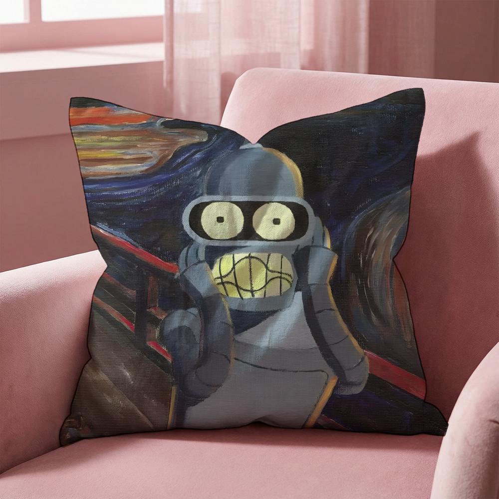 T-The Simpsons CARTOON Cushion Cover Multi-Scene Pillow Cover for Home & Car - Reversible, Soft & Durable for Daily Use