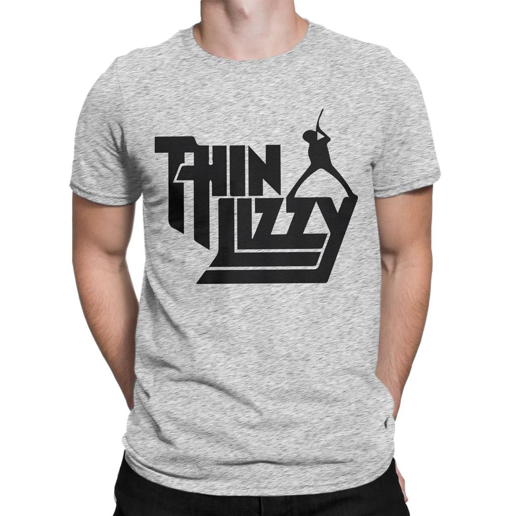 Thin Lizzy Rock Band Logo Apparel Men Women T Shirts Pure Cotton Tee Graphic Printing  T-shirt Clothes