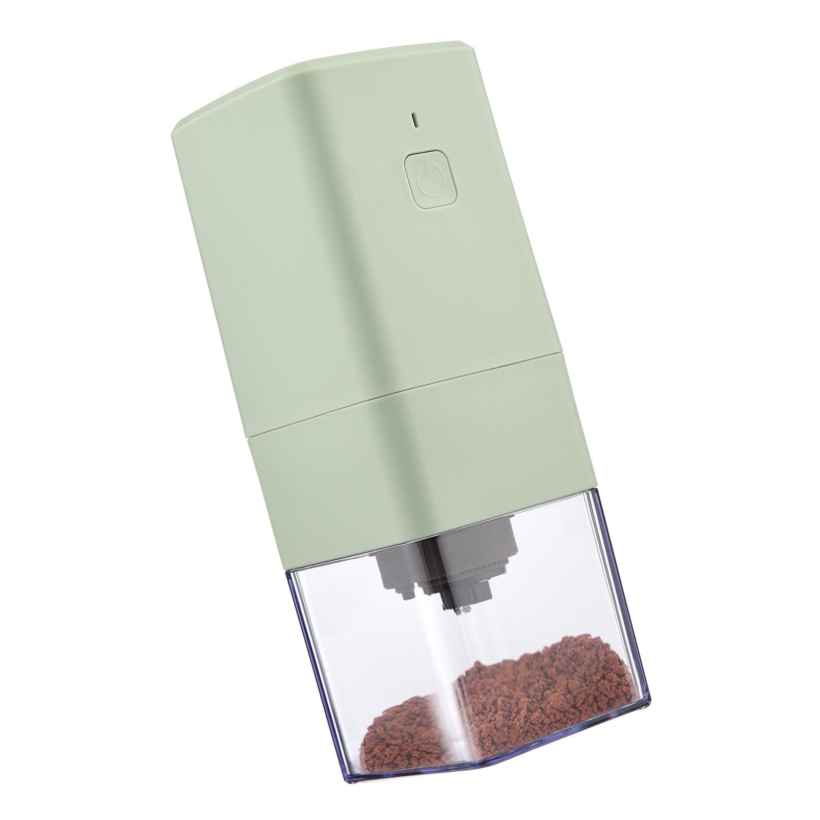 

Портативная мини-электрическая кофемолка с регулируемым грубым и тонким помолом, съемная камера для дома и путешествий зелёный