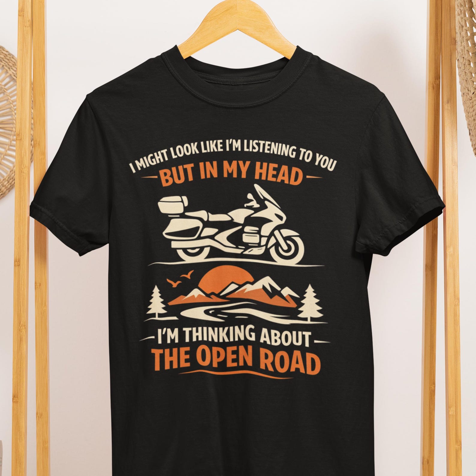 Motorcycle Touring T Shirt Open Road Rider Gift for Bikers M