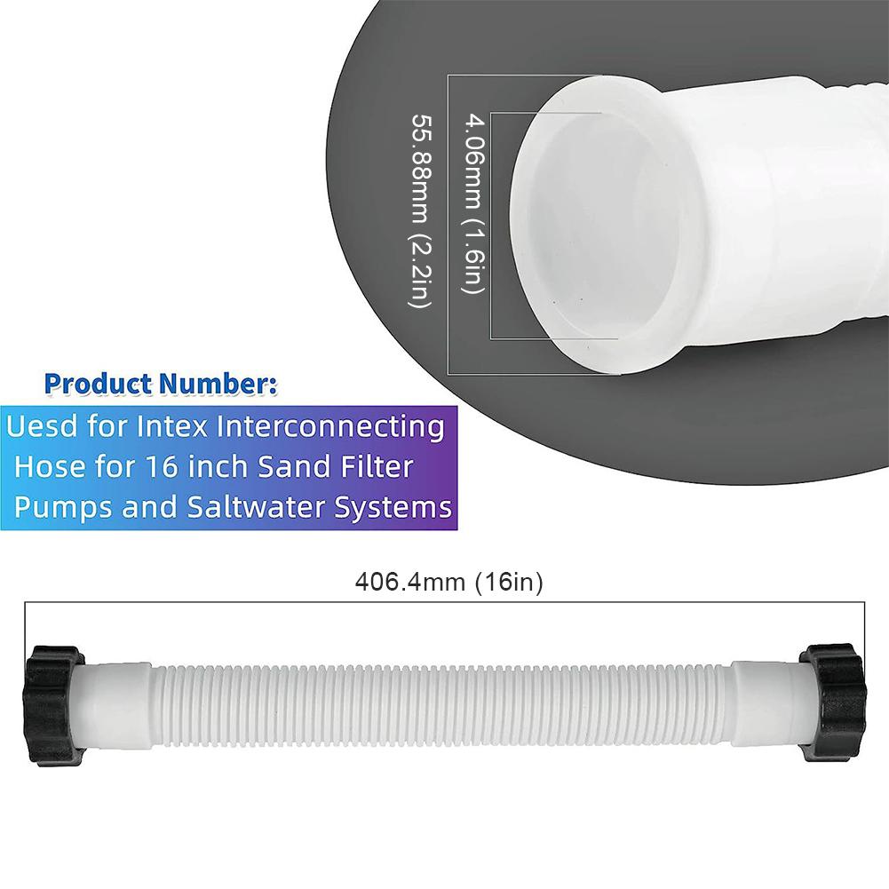 11535 Furtun pentru pompa de filtrare pentru piscina Furtunuri pentru pompa de apa sarata de 16 inch pentru pompe cu filtru Intex Sisteme de apa sarata pentru accesorii pentru piscina Intex