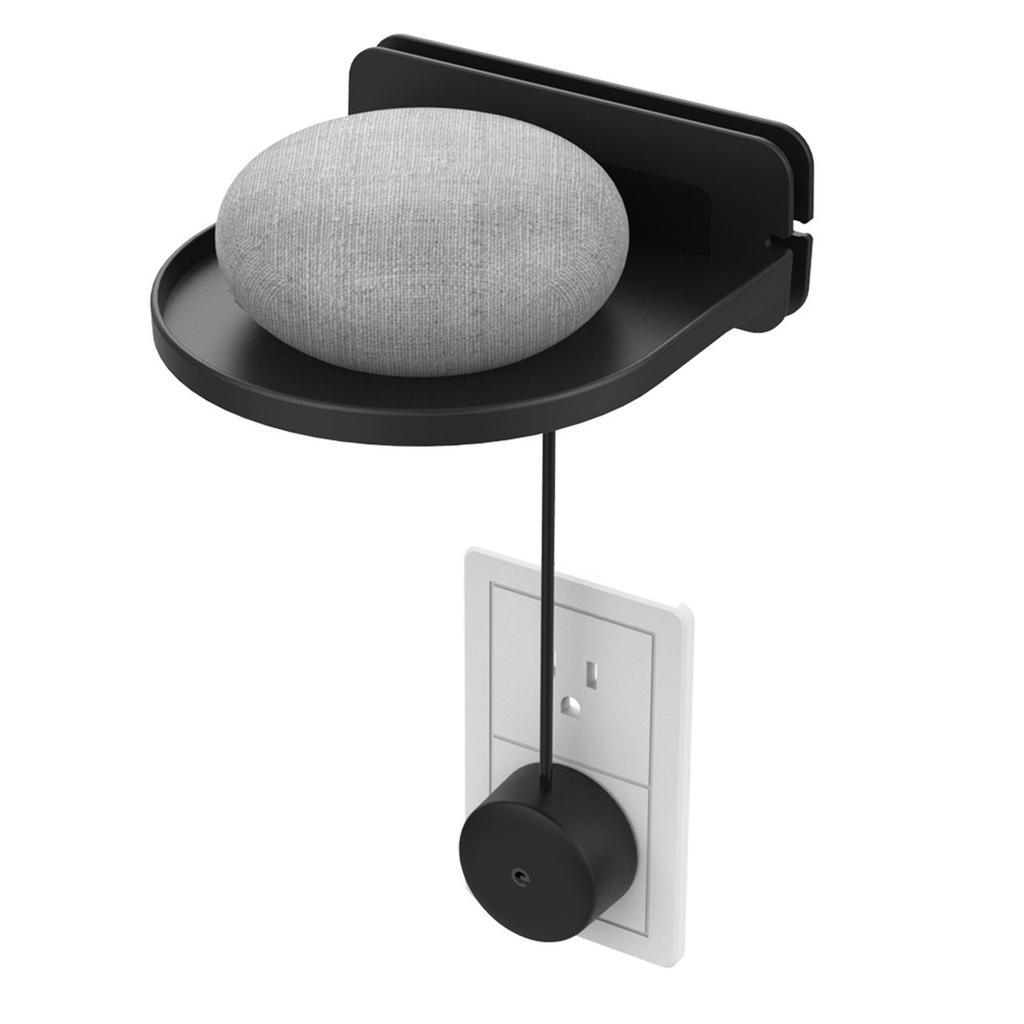 Universal Wall Mount ABS Shelf Built In Cable Storage Rack Easy Adhesive Installation for Smart Speakers And Devices