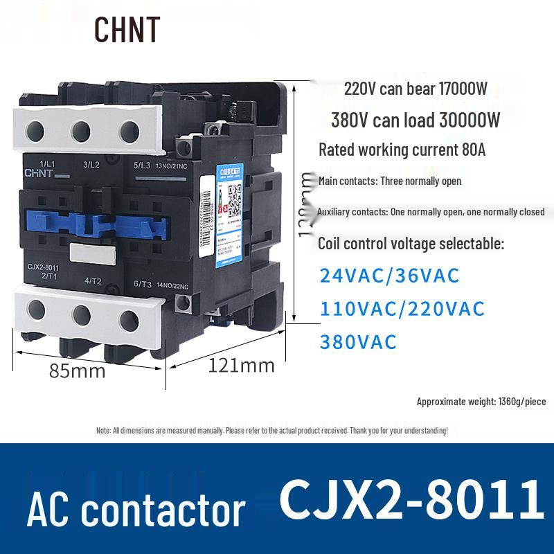 Chint AC Contactor CJX2 Series 65A, 220V/380V, 09-40A Range