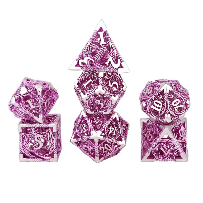 Set di Dadi Metallici Vuoti D&D Dadi Metallici Vuoti D&D 7 Pezzi Dadi Poliedrici