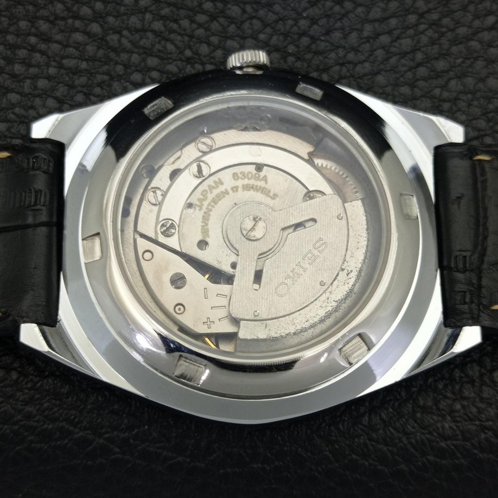 AUTOMATIC VINTAGE REFURBISHED SEIKO 5 6309A JAPAN MENS BLACK WATCH A441360-5 Sk-a441360