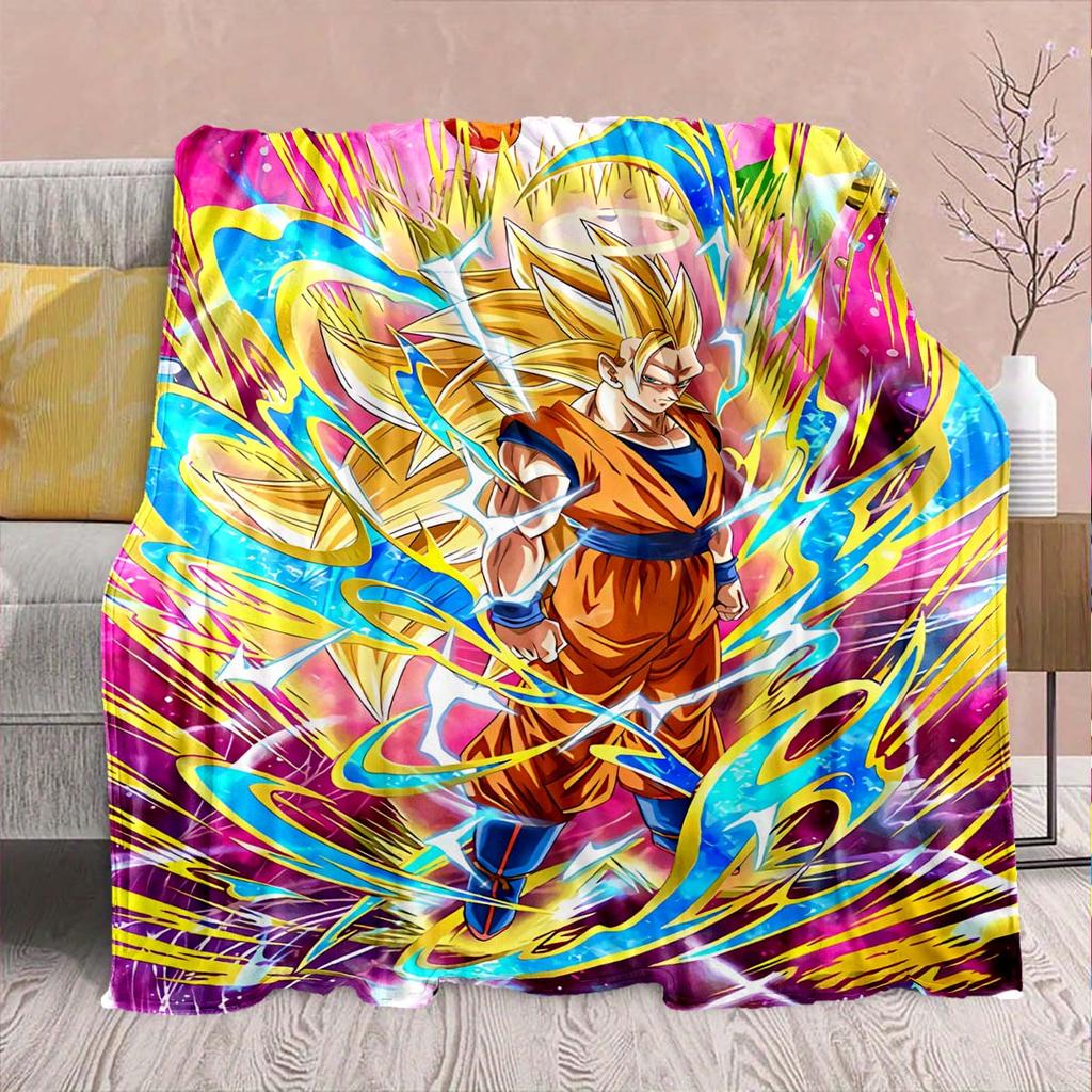 Coperta in Flanella Anime Dragon Ball - Morbida Calda Perfetta per Divano, Biancheria da Letto Campeggio Viaggio Ufficio Decorazione Casa -QJY