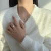 Mo Sang S925 Sterling Silver Necklace with 0.5 Carat D Color Diamond for Women - Elegant Wedding Clavicle Chain