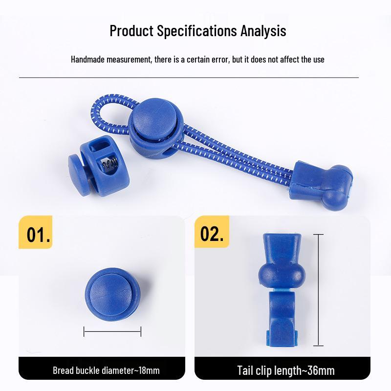 No-Tie Elastic Shoelaces with Buckle for Adults & Kids - Black, White & Color Options