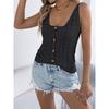 2026 Spring/Summer Solid Color Hollow Button Sweater Women's Vest Knitwear Vacation Top