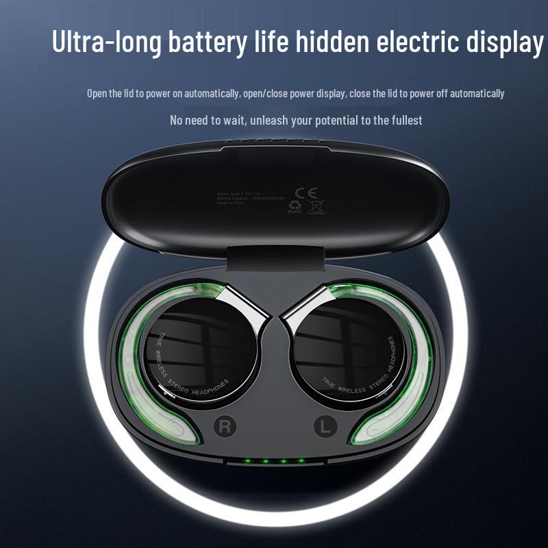 F2 TWS Sports Ear-Hook Bluetooth 5.2 Earphones, Noise Cancelling, Low Latency