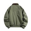 Men's Autumn Winter Turn Down Collar Jacket Solid Color Casual Sports Jacket Full Zipper Lightweight Outdoor Workwear Tops