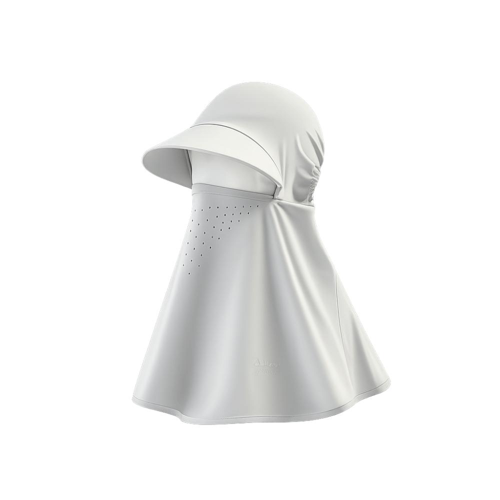 

Ice-Silk Full-Face UV Protection Hood Moisture Absorbing Integrated All-in-One Sun Hat Solid Color Neck Scarf світло-сірого кольору
