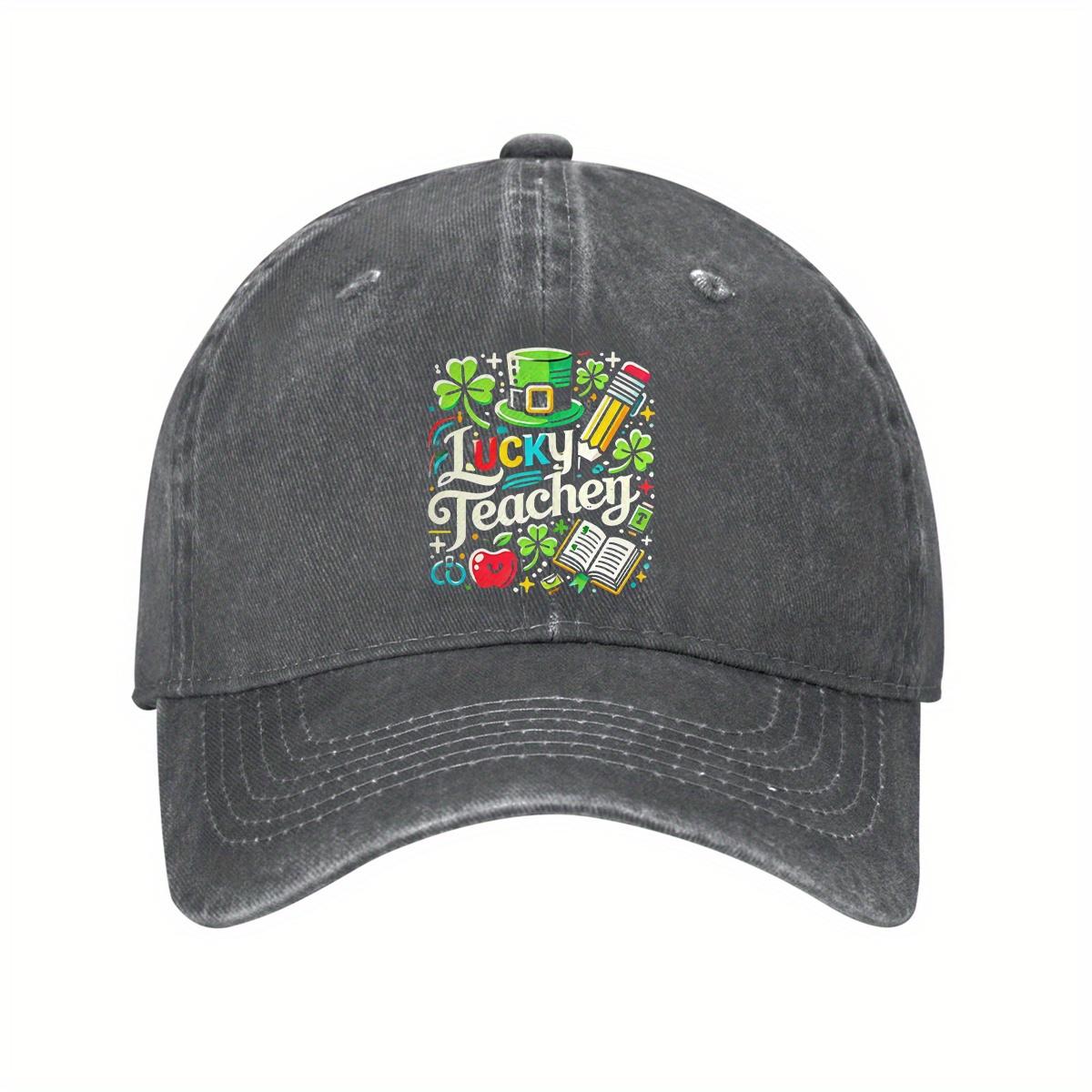 Lucky Teacher St Patricks Day Baseball Cap Cotton Adjustable Casual Outdoor Dad Hat One Size