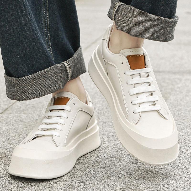Fashion Genuine Leather Board Shoes Thick Soled Classic Casual Style Fashion Party Trendy Youth Versatile Shoes Casual Luxurious