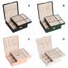 Vintage Doppelschichtiger Schmuckaufsteller Organizer Schmuck Aufbewahrungsbox Ohrringe Ringe Halter Reise Multifunktionsetui