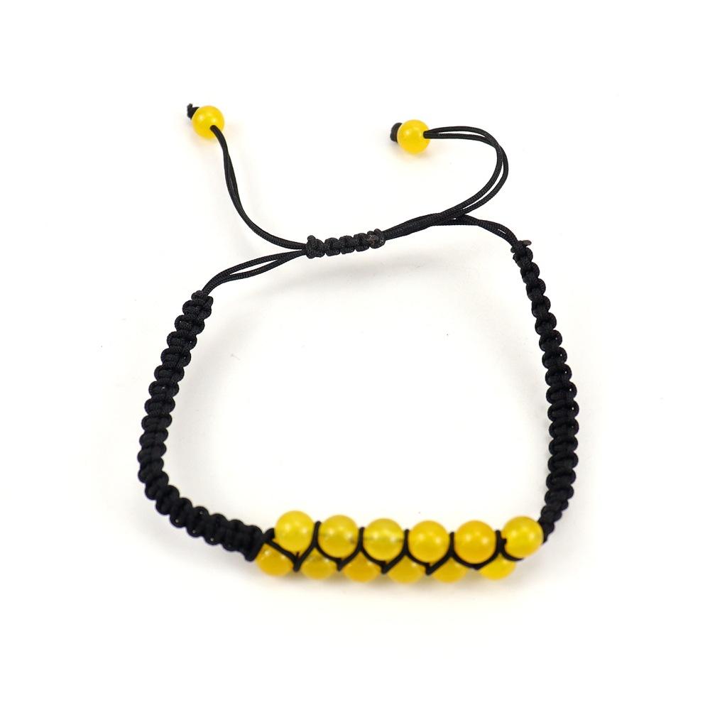 Bohemian Hand-Woven Round Bead Natural Stone Crystal Double Row Woven Couple Bracelet B101