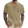 Men's Vintage Button Down Bowling Shirts Short Sleeve Summer Beach Shirt