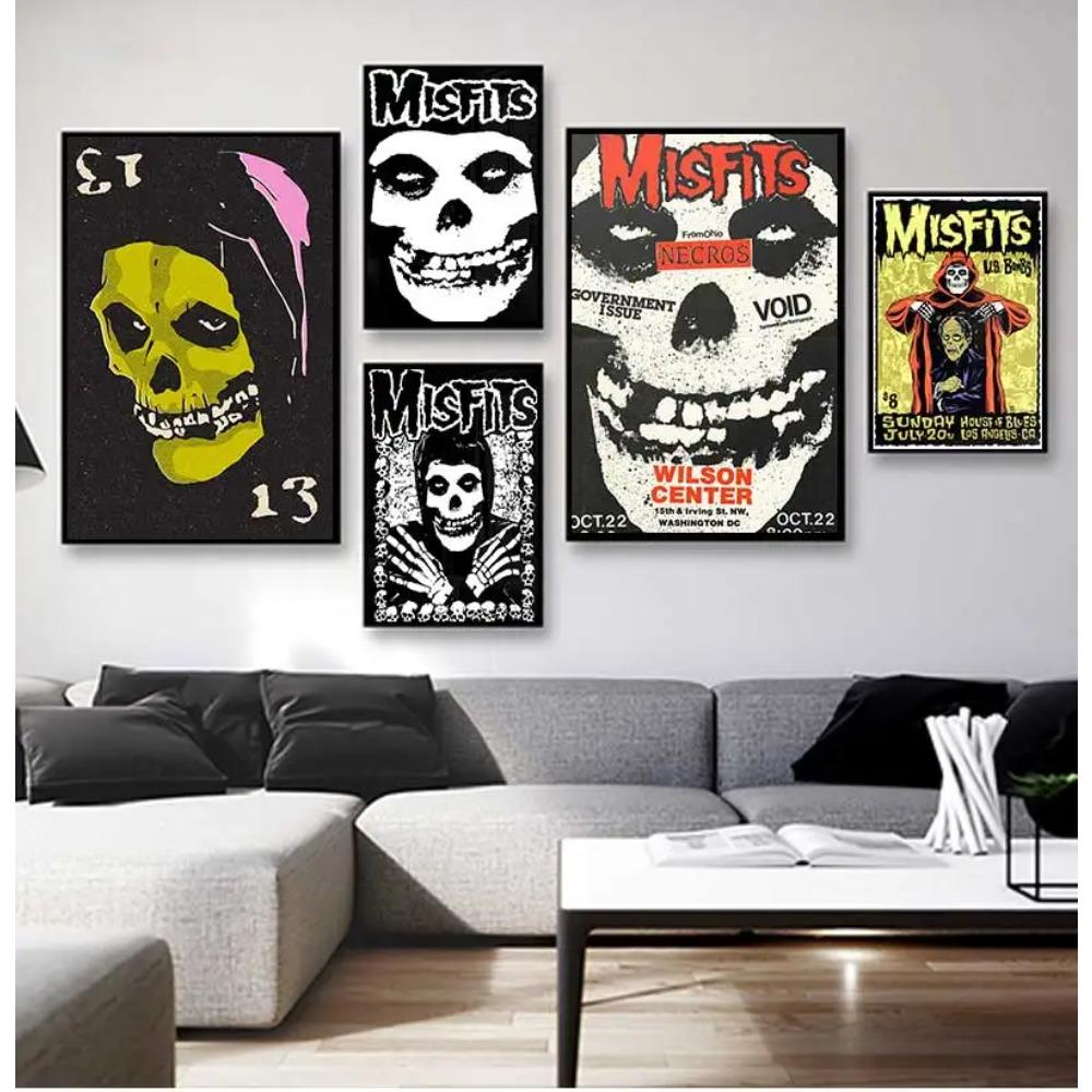 Vintage Hardcore Horror Punk The Misfits Live Foto Musik Konzert Kunst Poster Leinwand Malerei Wanddrucke Bild Zimmer Heimdeko