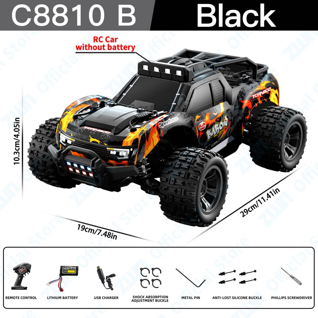 JJRC C8810 1:18 RC Car 2.4G 4WD Remote Control Crawler Electric LED Climbing Off-Road Monster Truck Vehicle Toy for Kid Gift