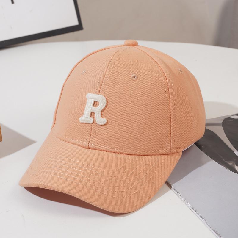 R Standard Hard Top Unisex Baseball Cap - Korean Style with Sun Protection