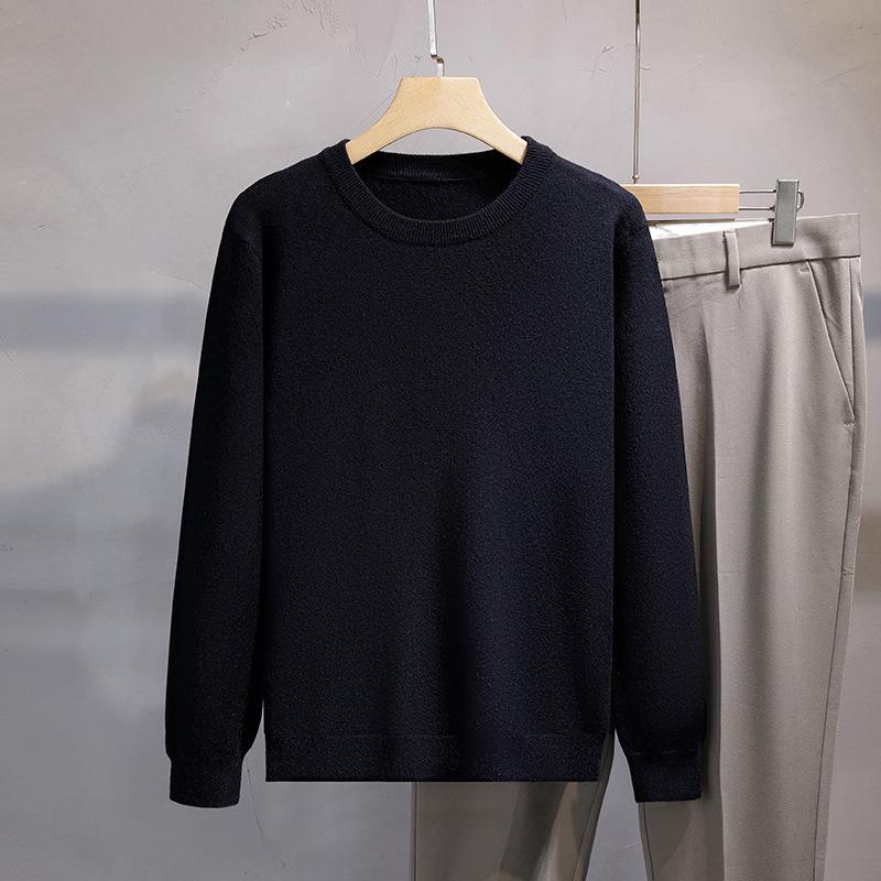 Men's Plus Size V-Neck Wool Sweater - 2023 Autumn/Winter Long Sleeve Knit Pullover