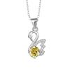 925 Sterling Silver Jewelry Women's Pendant Necklace 1 Carat Moissanite Created Diamond Fashion Swan Clavicle Chain