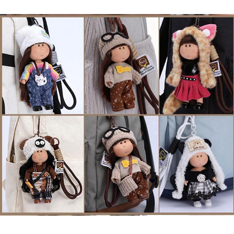 Mini Potato Doll Diy Dress Up Doll With Hanging Rope Girl Bag Pendant Keychain Home Decoration Pendant  Gifts Car Pendant