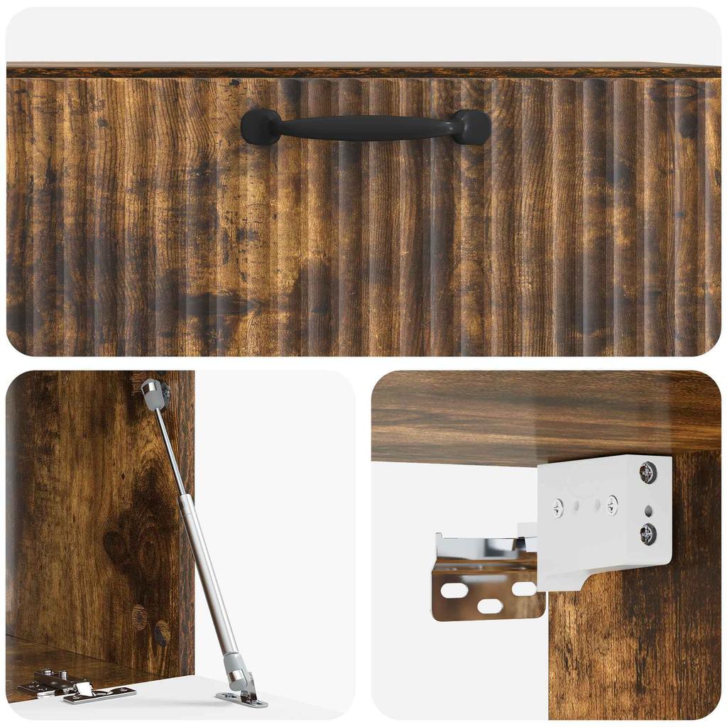 Wall Mounted TV Cabinet Smoked Oak 78.5 x 41 x 30 cm