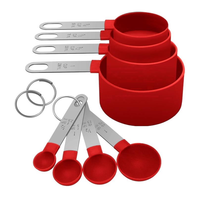 10-Piece Stainless Steel & Plastic Measuring Cups and Spoons Set - Essential Baking Utensils for Cake and Bread