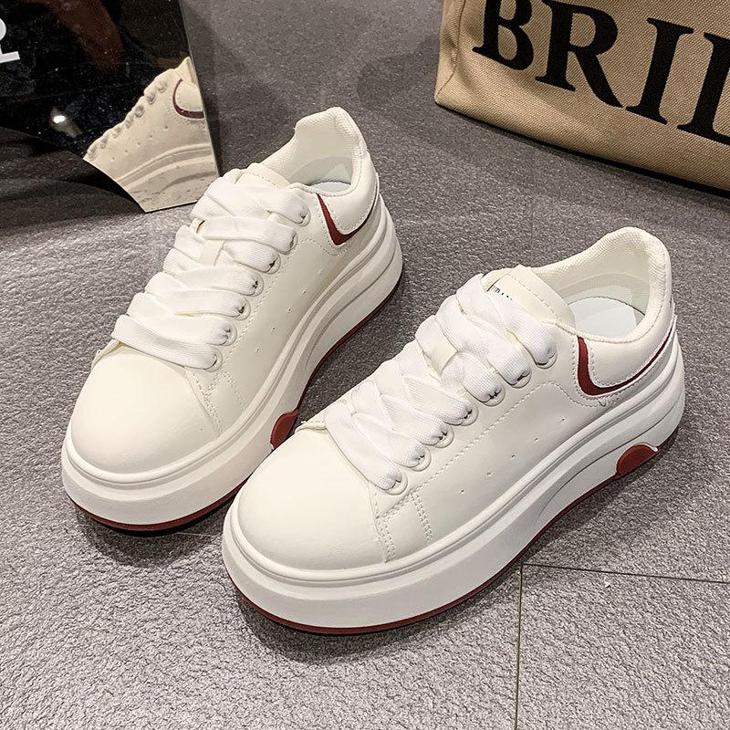 

Женские туфли McQueen, новая весенняя универсальная модная платформа, увеличивающая рост, спортивная и повседневная обувь для скейтборда, женская 40 красный