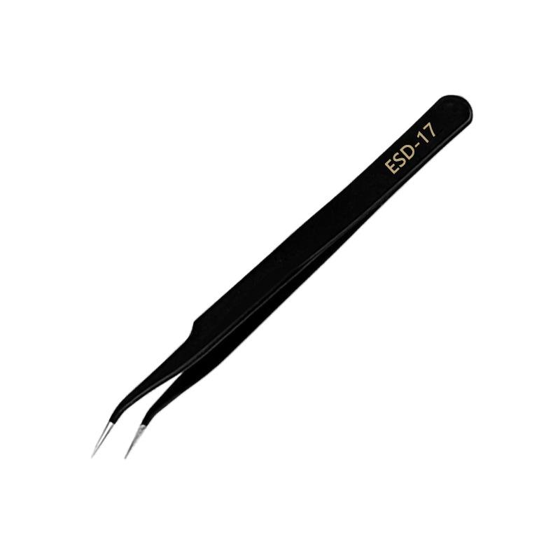 

Anti-static Tweezers Set: 9-Piece Canvas Bag with Bent & Pointed Tips for Hair Removal & Repair