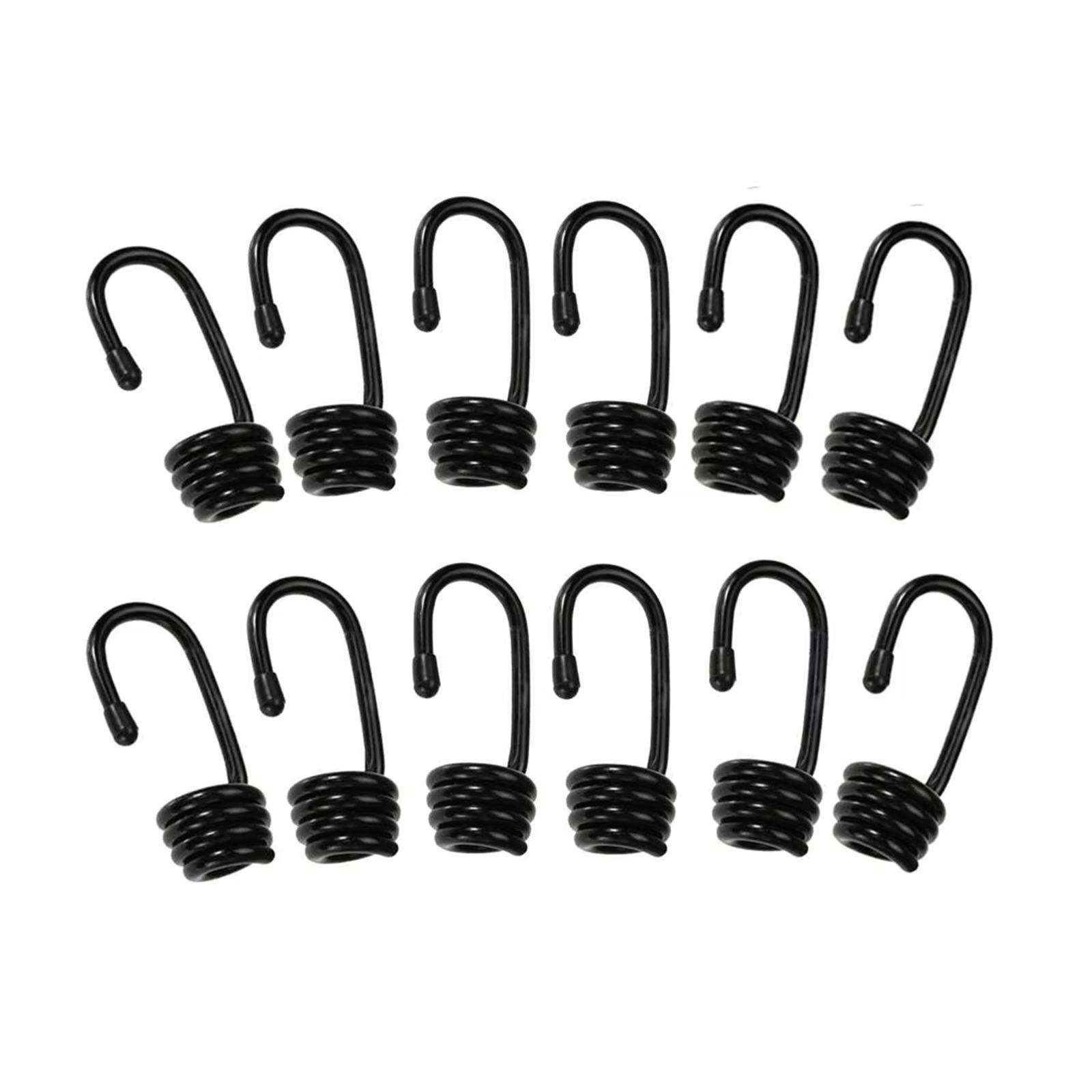 

Pack Of 12 Plastic Coated Spirals Hooks For Shock Cord And Elastic Rope Marine Kayaks Deck Boat Luggage Tie Down DIYer