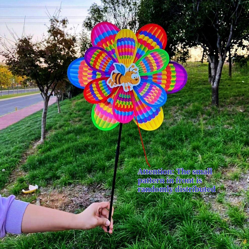 Double/Single layered Children's Sunflower Windmill  Outdoor Party Picnic Decor