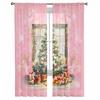 Christmas Tree Gift Fruit Curtains For Living Room Bedroom Home Decoration Window Voile Tulle Curtain Drapes